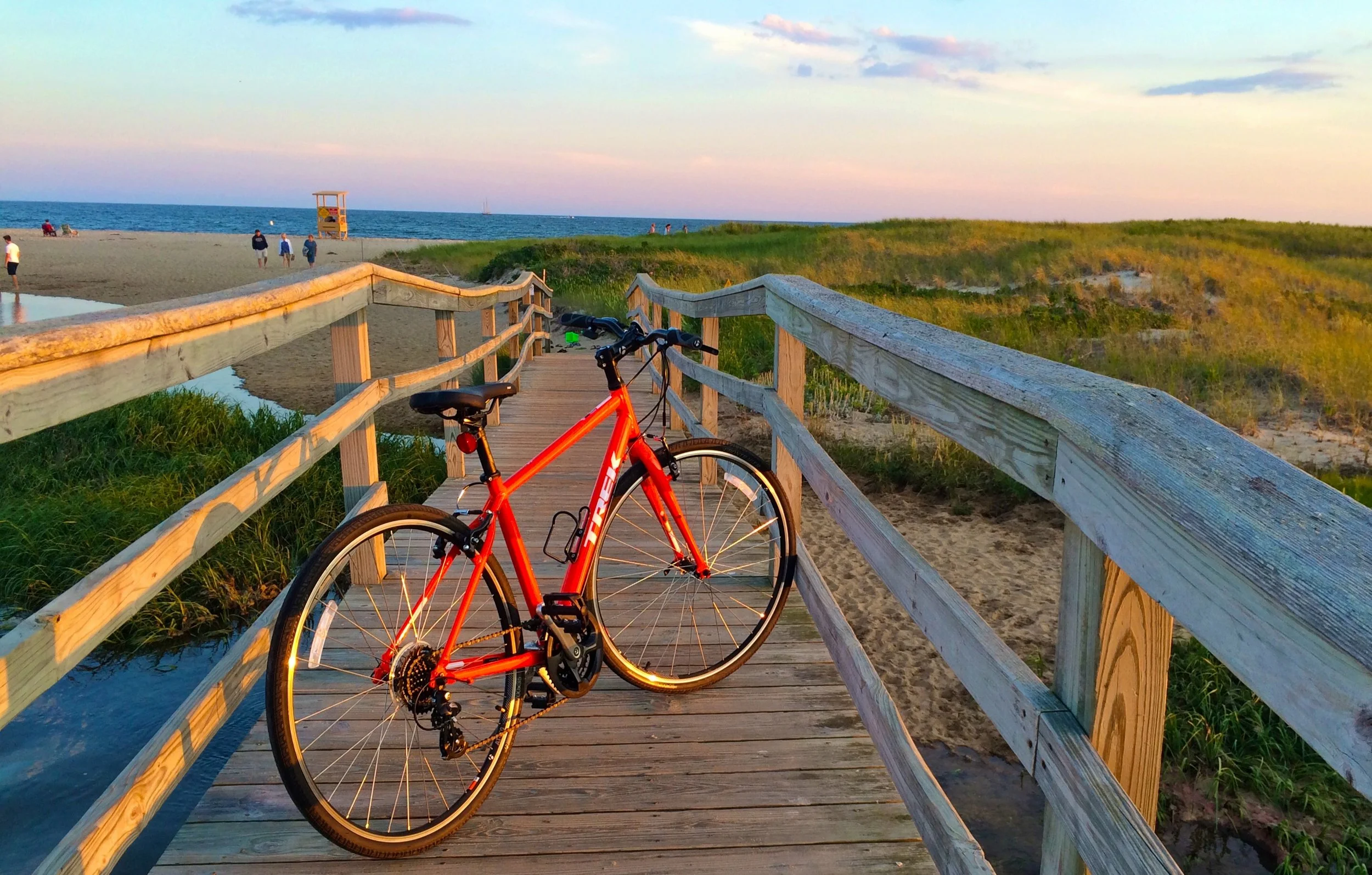 Wheelhouse rental bicycle beside a Cape Cod beach